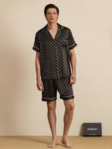 [Musta Ketju] SilkSilky-FI Short Sleeve Notkokaulus Miesten Pyjamat 007