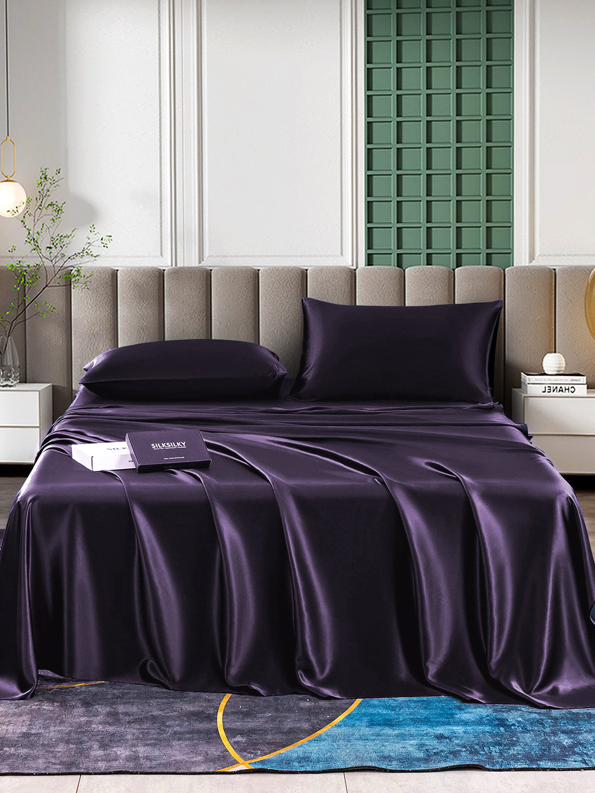 [Tumma Violetti] SilkSilky-FI 22Momme Bedding Set 001,