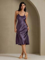 [Purppuranharmaa] SilkSilky-FI Spaghetti Strap V Neck Yöpaita 006