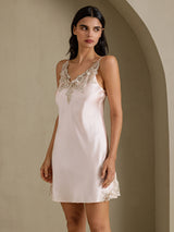 [Pinkki] SilkSilky-FI Spaghetti Strap V Neck Yöpaita 003