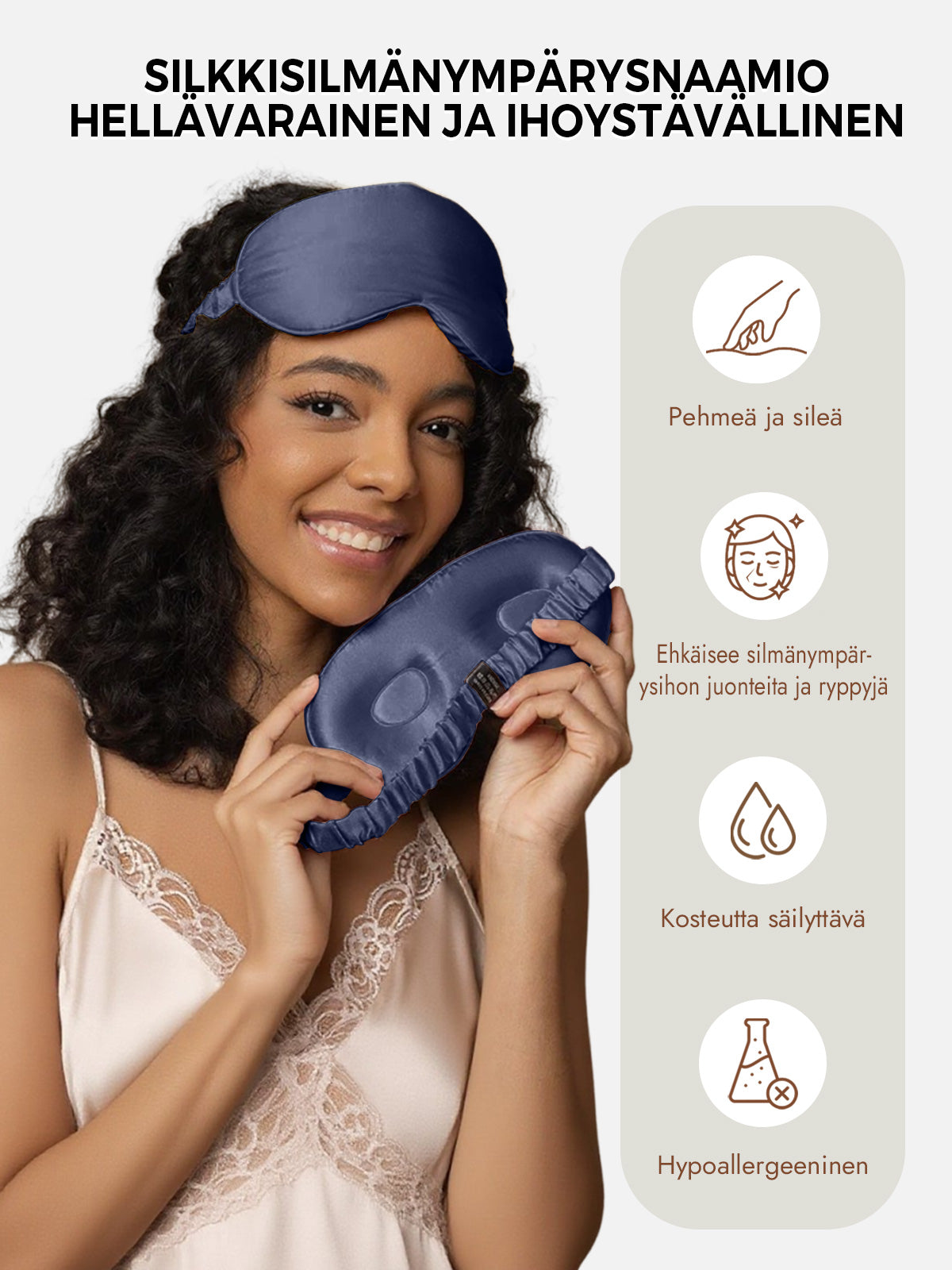 [Tummansininen] SilkSilky-FI Eye Mask 003