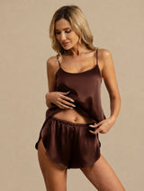 [Ruskea] SilkSilky-FI Spaghetti Strap Camisole Setti 003