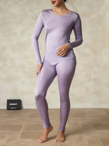 [Violetti] SilkSilky-FI Long Sleeve Round Neck Naisten Pitkät Alusvaatteet 004