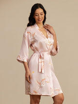 [Pinkki] SilkSilky-FI 3/4 Sleeve Naisten Aamutakki 007