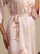[Pinkki] SilkSilky-FI 3/4 Sleeve Naisten Aamutakki 004