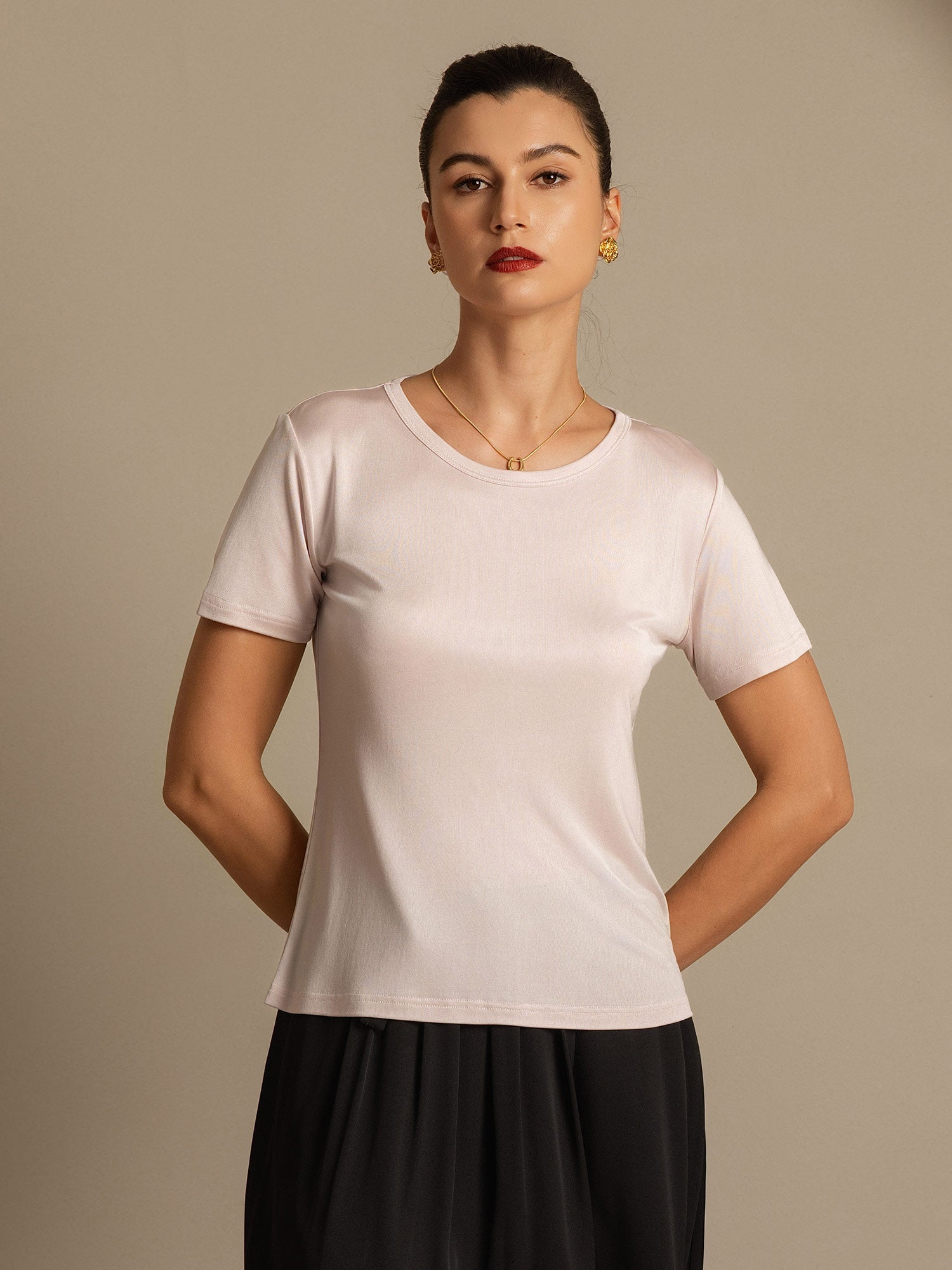 [Vaalea Pinkki] SilkSilky-FI Womens T-Shirt 005,