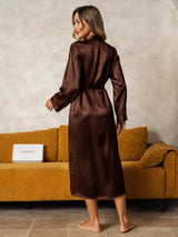 [Ruskea] SilkSilky-FI Long Sleeve Naisten Aamutakki 002