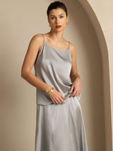 [Griffin Harmaa] SilkSilky-FI Spaghetti Strap Camisole Top 001