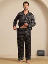 [Musta Ketju] SilkSilky-FI Long Sleeve Notkokaulus Miesten Pyjamat 005
