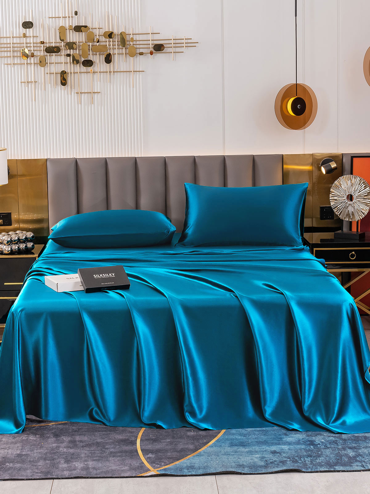 [Sinivihreä] SilkSilky-FI 19Momme Bedding Set 002