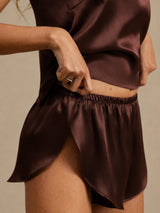 [Ruskea] SilkSilky-FI Spaghetti Strap Camisole Setti 006