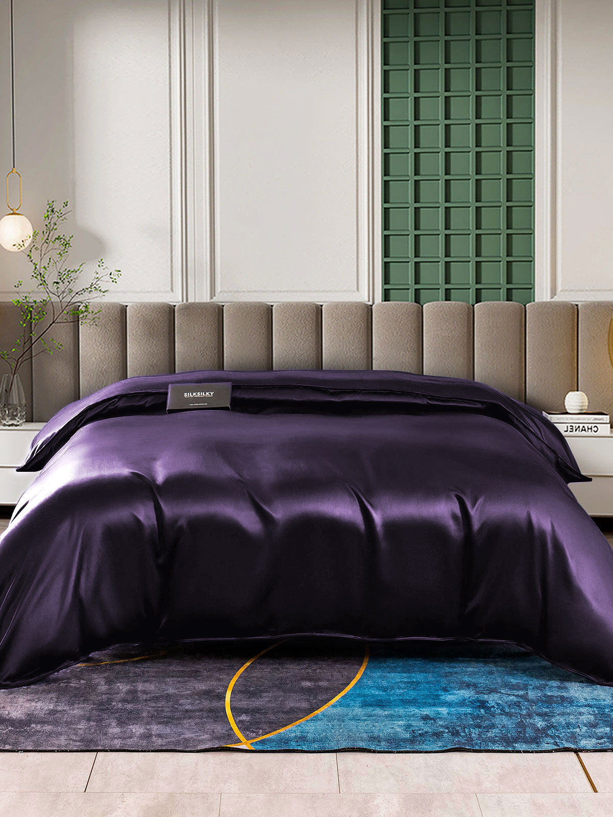 [Tumma Violetti] SilkSilky-FI 22Momme Duvet Cover 001,