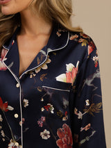 [Laivasto Kukka] SilkSilky-FI Long Sleeve Notkokaulus Naisten Pyjamat 006
