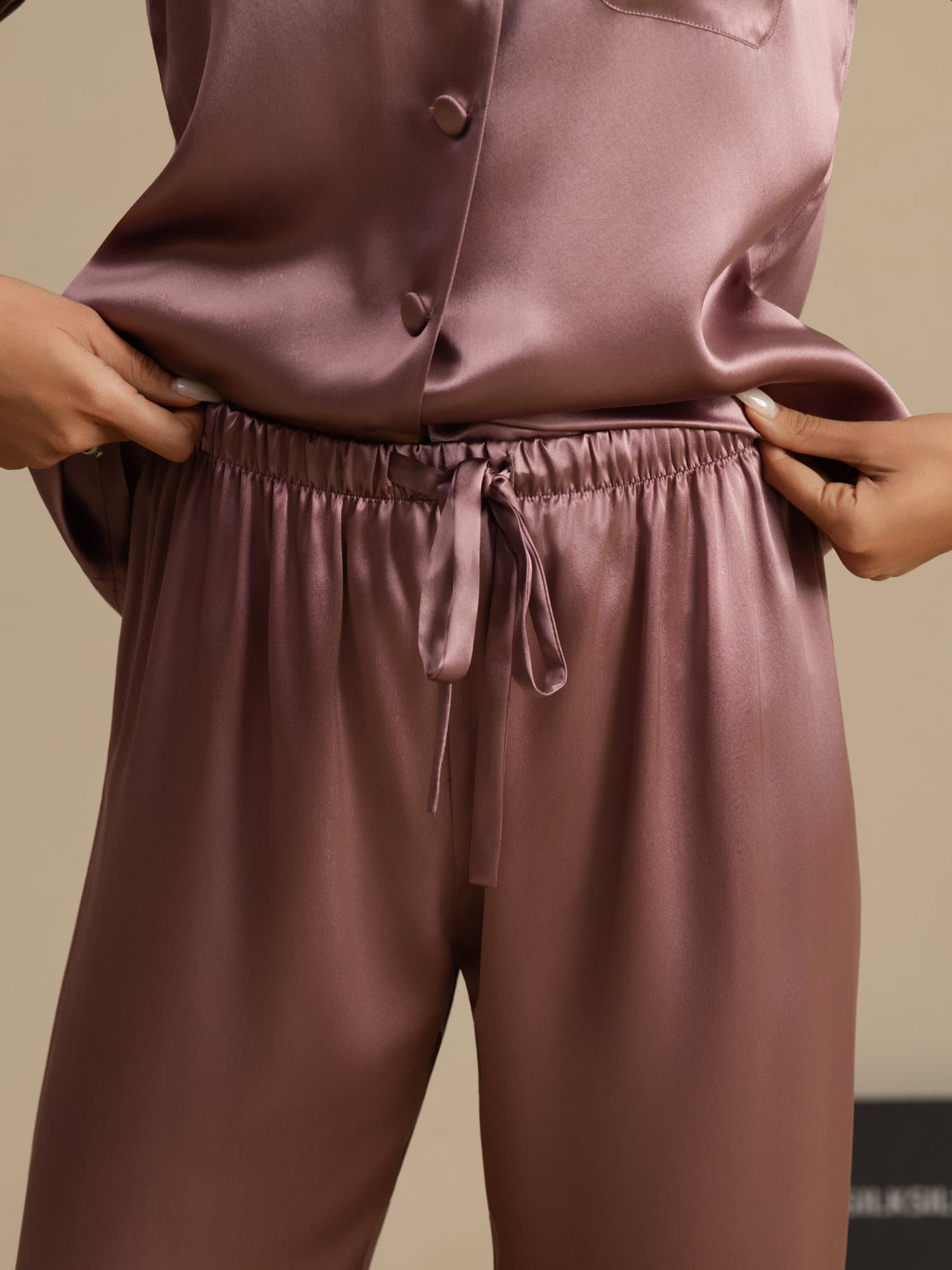 [Vaalean Mauve] SilkSilky-FI Naisten Pyjamat 006