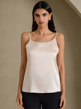 [Beige] SilkSilky-FI Spaghetti Strap Camisole Top 003