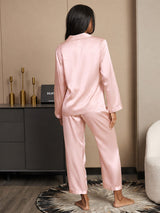 [Vaalea Pinkki] SilkSilky-FI Long Sleeve Notkokaulus Naisten Pyjamat 002
