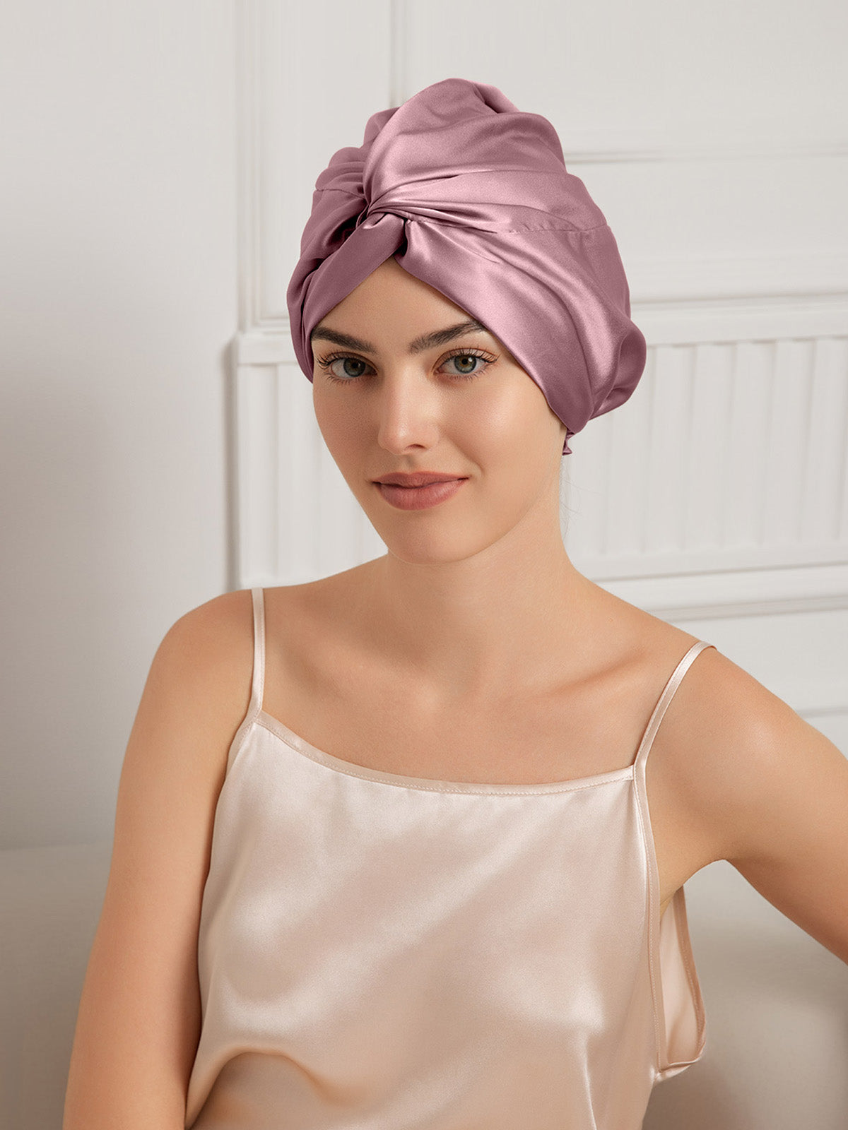 [Vaalean Mauve] SilkSilky-FI 22Momme Sleep Cap 001