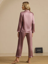 [Vaalean Mauve] SilkSilky-FI Long Sleeve Notkokaulus Naisten Pyjamat 002