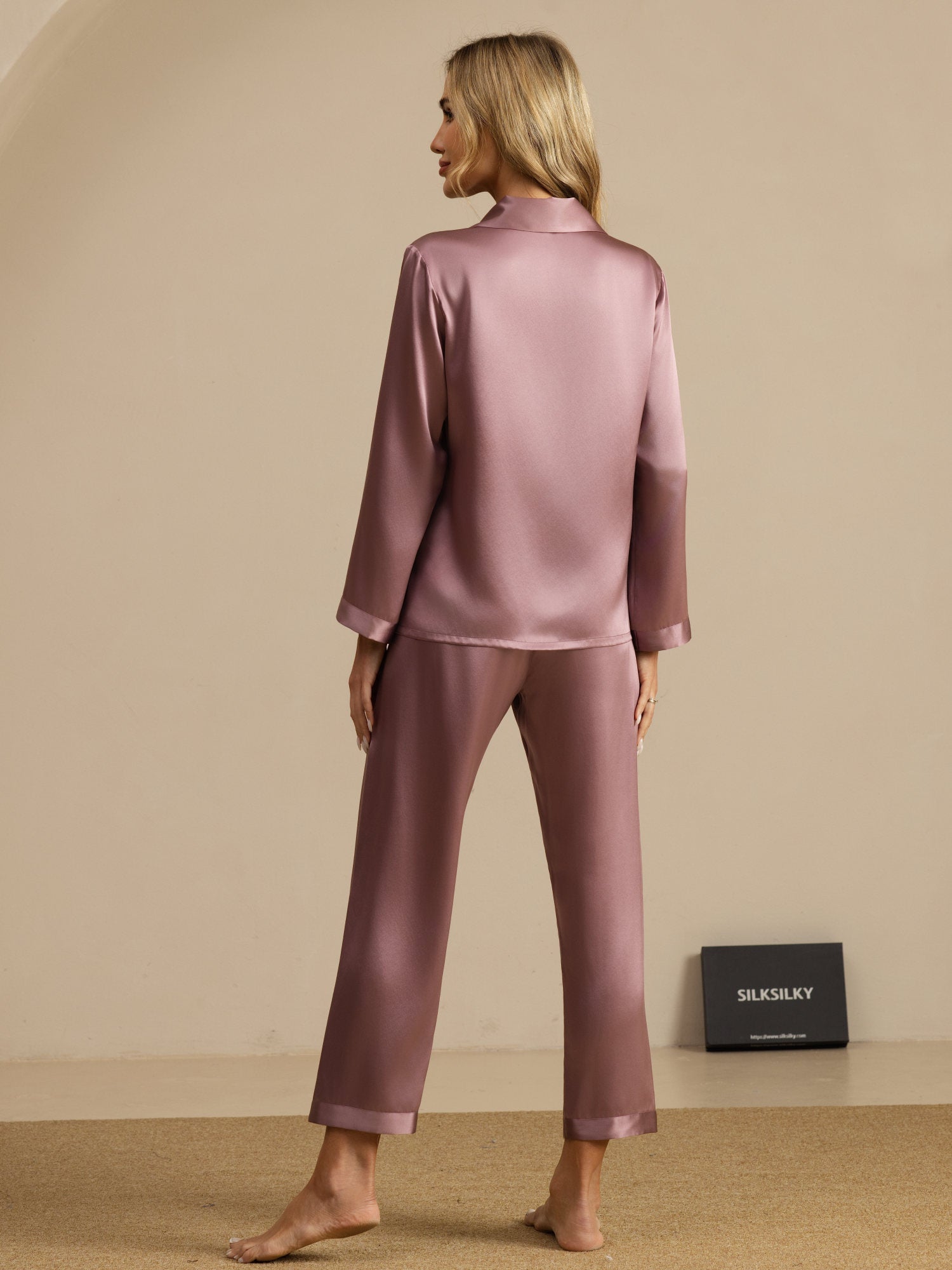 [Vaalean Mauve] SilkSilky-FI Naisten Pyjamat 002