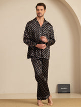 [Musta Ketju] SilkSilky-FI Long Sleeve Notkokaulus Miesten Pyjamat 004