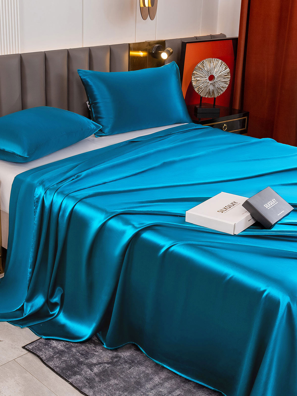 [Sinivihreä] SilkSilky-FI 19Momme Bedding Set 004