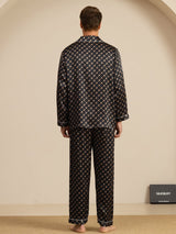 [Musta Ketju] SilkSilky-FI Long Sleeve Notkokaulus Miesten Pyjamat 007
