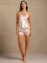 [Pinkki] SilkSilky-FI Spaghetti Strap V Neck Camisole Setti 006