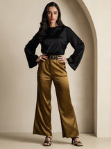 [Musta] SilkSilky-FI Long Sleeve Boat Neck Pusero 007