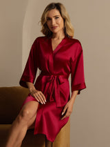 [Viini] SilkSilky-FI 3/4 Sleeve Naisten Aamutakki 004