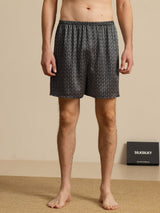[Musta Ginkgo] SilkSilky-FI Men's Sleep Shorts 003