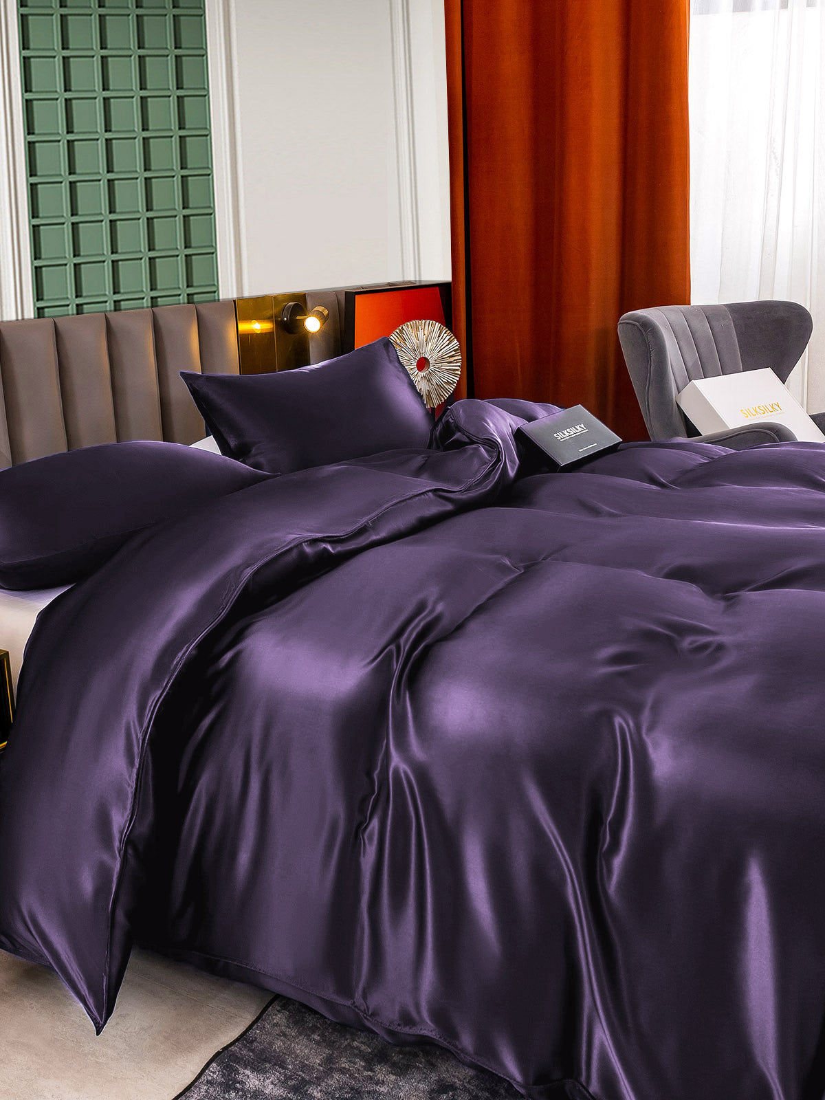 [Tumma Violetti] SilkSilky-FI 22Momme Bedding Set 005,