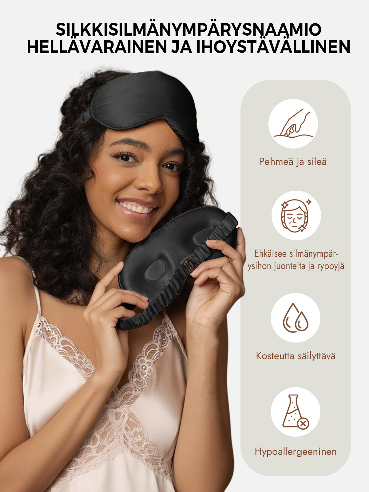 [Musta] SilkSilky-FI Eye Mask 003