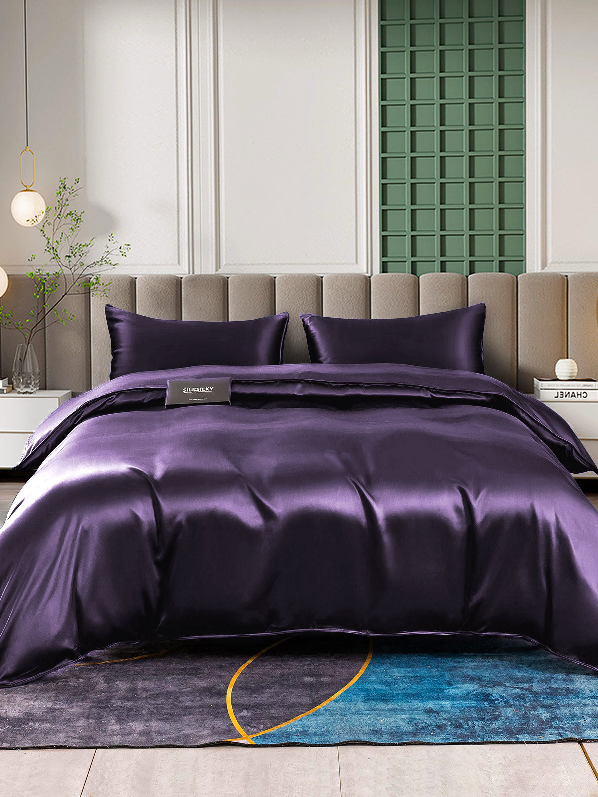 [Tumma Violetti] SilkSilky-FI 22Momme Bedding Set 001,
