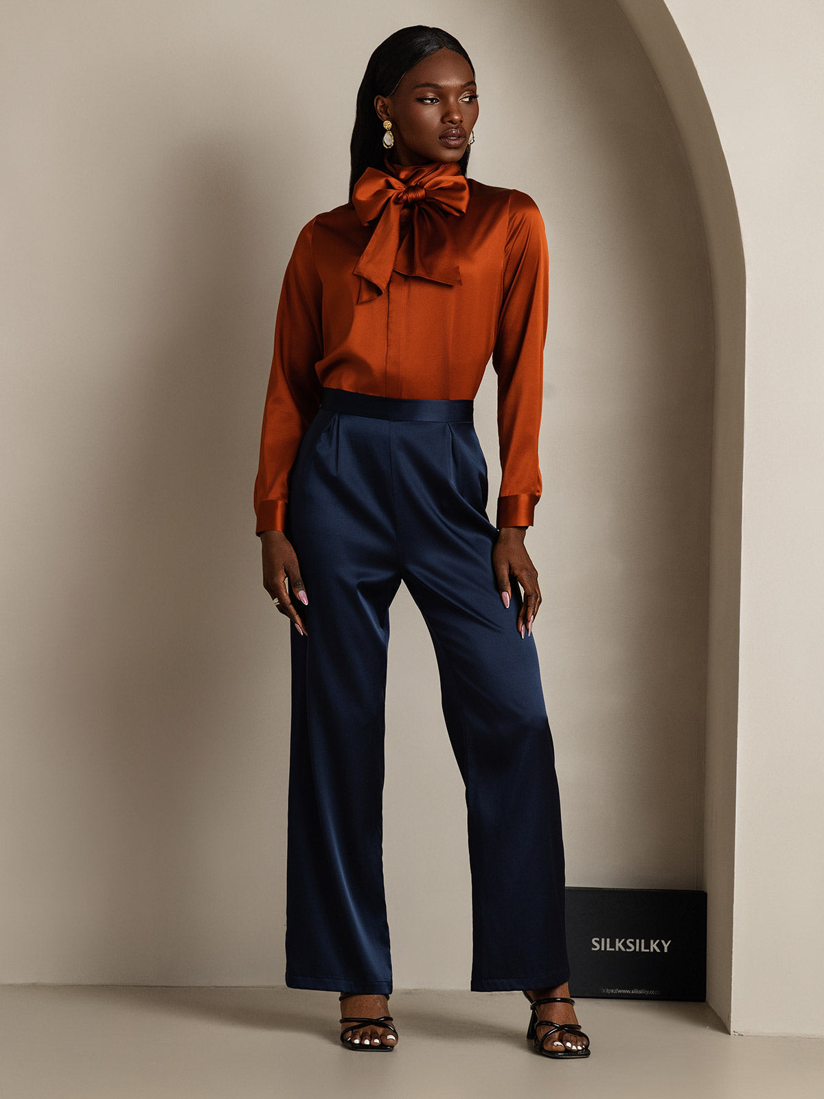 [Karamelli] SilkSilky-FI 19Momme Womens Shirt 009