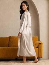 [Beige] SilkSilky-FI Long Sleeve Naisten Aamutakki 002