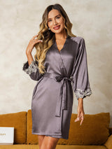 [Purppuranharmaa] SilkSilky-FI 3/4 Sleeve Naisten Aamutakki 001