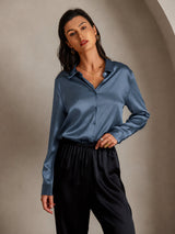 [Aito Petrooli] SilkSilky-FI Long Sleeve Lapel Collar Naisten paita 001