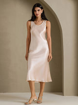 [Beige] SilkSilky-FI Sleeveless Mekko 006