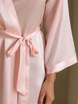 [Vaalea Pinkki] SilkSilky-FI 3/4 Sleeve Naisten Aamutakki 005