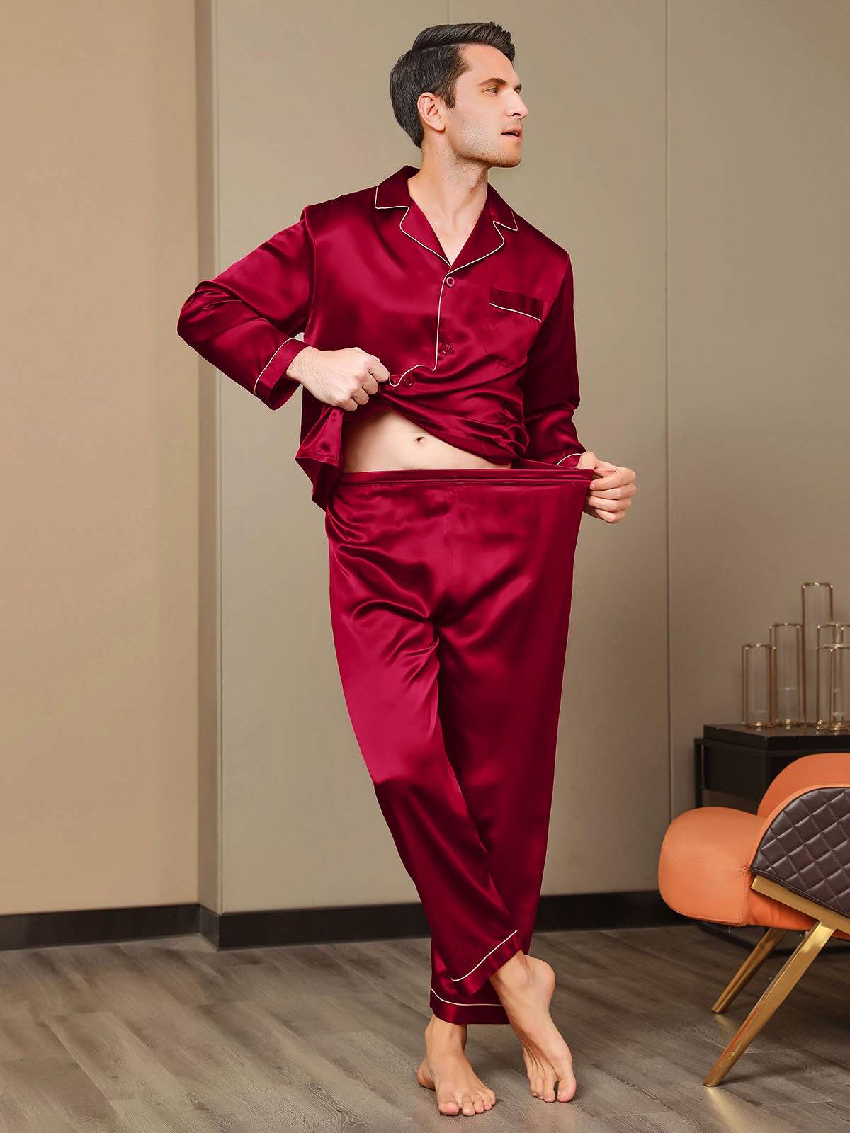 SilkSilky-FI Mens Pajamas Viini 007