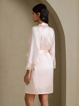 [Pinkki] SilkSilky-FI 3/4 Sleeve Naisten Aamutakki 002