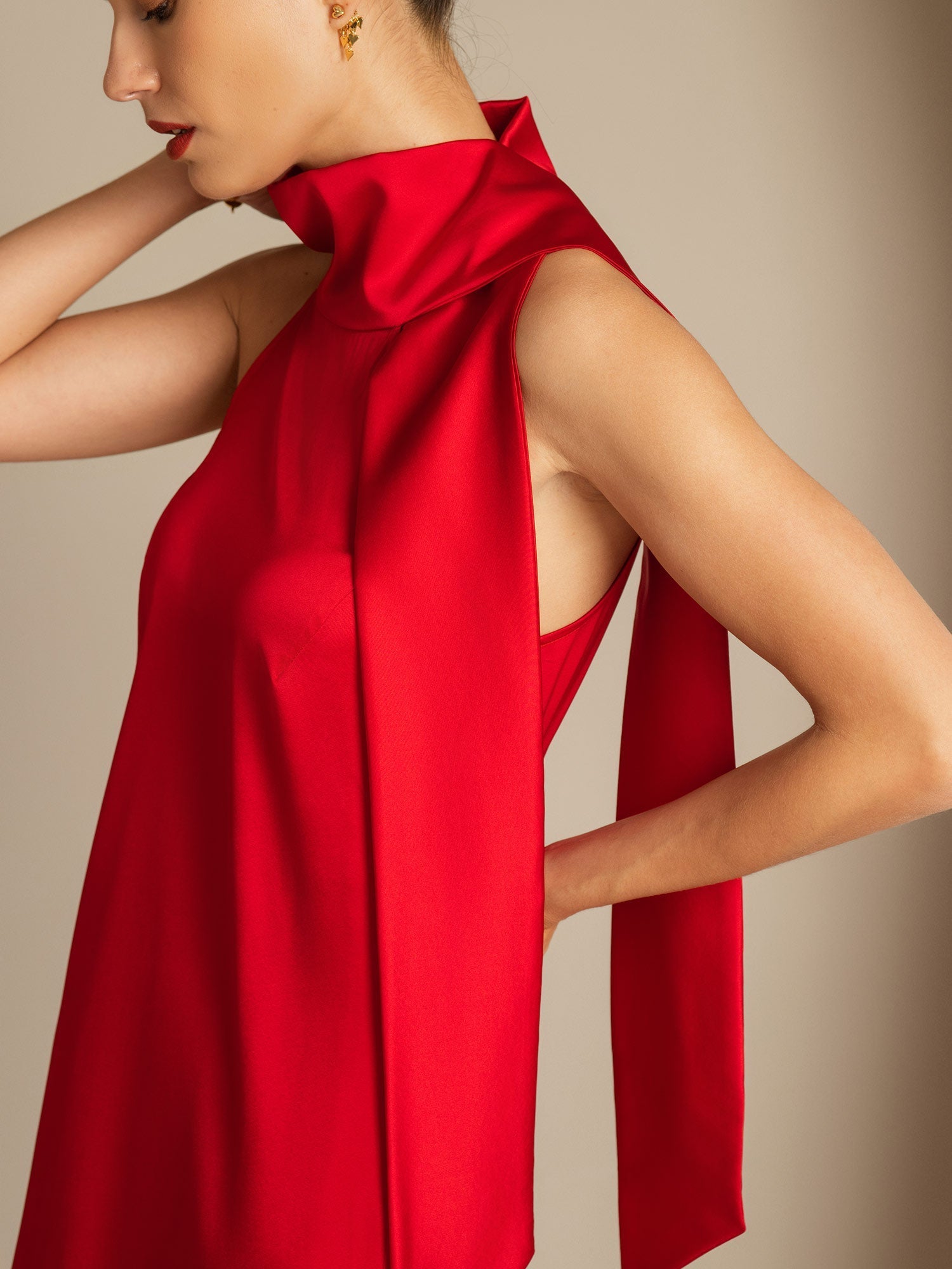 [Punainen] SilkSilky-FI 19Momme Dress 005,