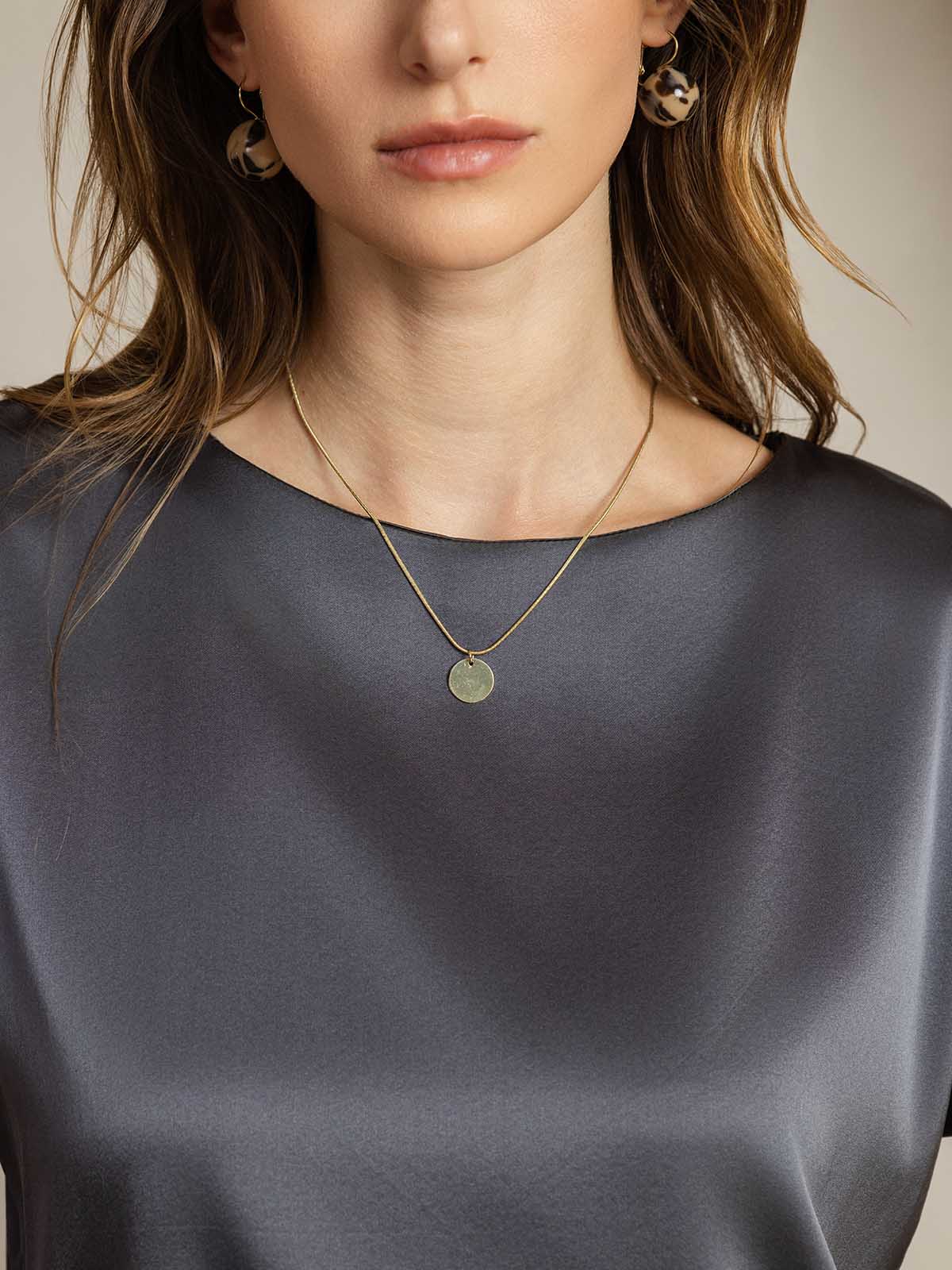 [Tumman Harmaa] SilkSilky-FI 19Momme Womens T-Shirt 005,