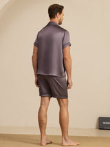 [Purppuranharmaa] SilkSilky-FI Short Sleeve Notkokaulus Miesten Pyjamat 002