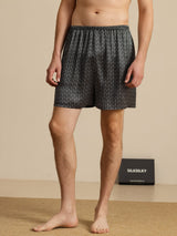 [Musta Ginkgo] SilkSilky-FI Men's Sleep Shorts 001