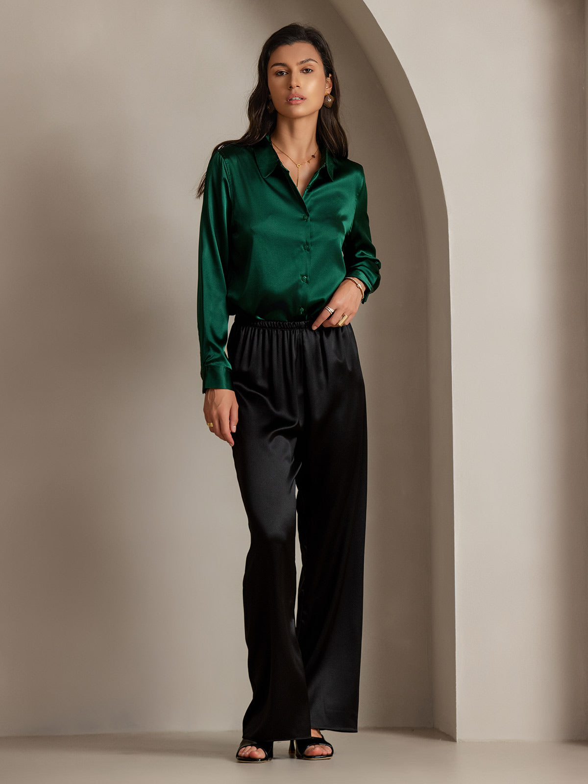 [Tummanvihreä] SilkSilky-FI Womens Shirt 005