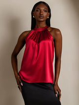 [Viini] SilkSilky-FI Sleeveless Halterneck Naisten T-paita 004