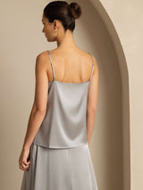 [Griffin Harmaa] SilkSilky-FI Spaghetti Strap Camisole Top 002