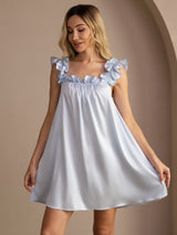 [Harmaansininen] SilkSilky-FI Sleeveless Square Neck Yöpaita 004