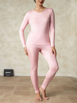[Pinkki] SilkSilky-FI Long Sleeve Round Neck Naisten Pitkät Alusvaatteet 001